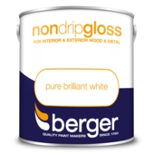 BERGER NON DRIP GLOSS BRILLIANT WHITE 2.5 LITRES