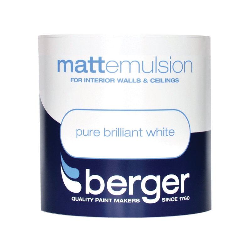 BERGER MATT BRILLIANT WHITE LITRE Winterstoke Decorators Supplies