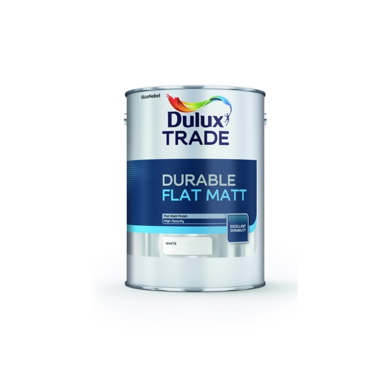 DULUX TRADE DURABLE FLAT MATT WHITE 5LITRES Winterstoke Decorators