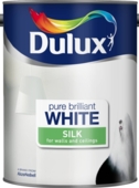DULUX RETAIL VINYL SILK PURE BRILLIANT WHITE 5LITRE