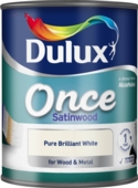 DULUX ONCE SATINWOOD B/W 750ML