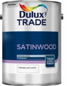 DULUX TRADE SATINWOOD PURE BRILLIANT WHITE 2.5LITRE