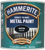 HAMMERITE SATIN FINISH BLACK 2.5LITRE