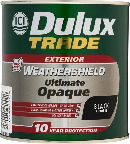 DULUX TRADE WEATHERSHIELD ULTIMATE OPAQUE BLACK 1L - Winterstoke Decorator  Supplies