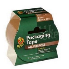 DUCK TAPE PACKAGING TAPE BROWN 50mm x 25m