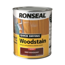 RONSEAL QUICK DRYING WOODSTAIN GLOSS DEEP MAHOGANY 750MLS