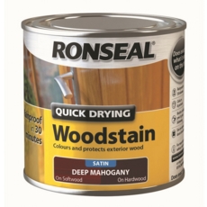RONSEAL QUICK DRYING WOODSTAIN SATIN DEEP MAHOGANY 250MLS