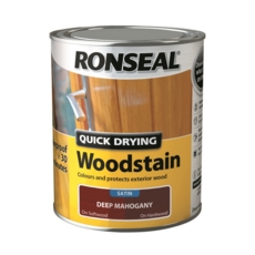 RONSEAL QUICK DRYING WOODSTAIN SATIN DEEP MAHOGANY 750MLS