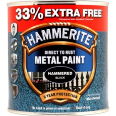HAMMERITE METAL PAINT HAMMERED BLACK 750mls PLUS 33%