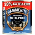 HAMMERITE METAL PAINT SMOOTH BLACK 750mls PLUS 33%