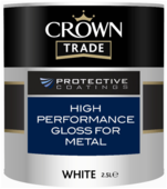 CROWN TRADE HIGH PERFORMANCE GLOSS FOR METAL WHITE 2.5LITRE