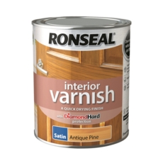 RONSEAL INTERIOR VARNISH SATIN ANTIQUE PINE 750ml