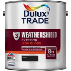 DULUX TRADE WEATHERSHIELD GLOSS FINISH BLACK LITRE