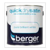 BERGER QUICK DRY SATIN BRILLIANT WHITE 2.5LITRE