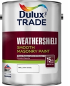 DULUX TRADE WEATHERSHIELD SMOOTH BRILLIANT WHITE 5LITRE