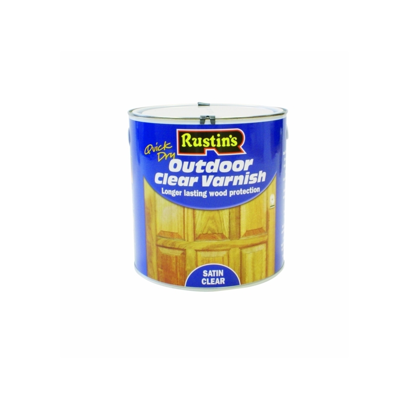 RUSTINS OUTDOOR CLEAR VARNISH SATIN 2.5LITRE Winterstoke Decorators