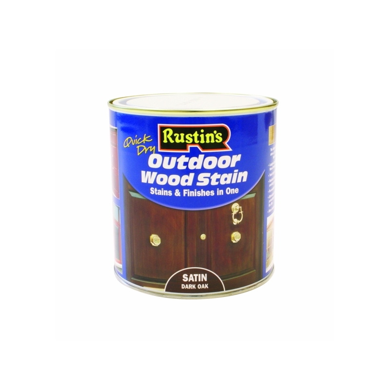 RUSTINS EXTERIOR WOODSTAIN SATIN DARK OAK 1LITRE Winterstoke