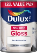 DULUX RETAIL NON DRIP GLOSS PURE B/WHITE 1.25LITRE