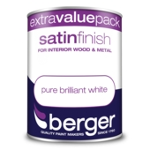 BERGER SATIN SHEEN BRILLIANT WHITE 1.25LITRE