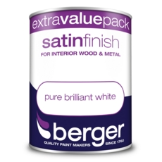 BERGER SATIN SHEEN BRILLIANT WHITE 1.25LITRE