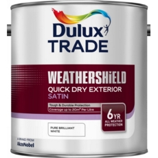DULUX TRADE WEATHERSHIELD QD SATIN TINTED COLOUR EDB 2.5LTS
