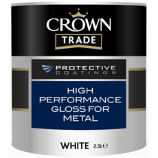 CROWN TRADE HIGH PERFORMANCE GLOSS FOR METAL BLACK 2.5LITR