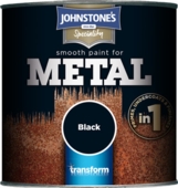 Johnstone's Transform Smooth Metal Paint  Smooth Black 750m