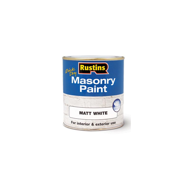 Rustins Masonry Paint White 250ml Winterstoke Decorators Supplies