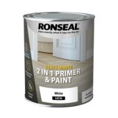 RONSEAL Stays White 2in1 Trim Paint White Satin 750ml