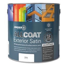 ZINSSER ALLCOAT EXTERIOR SATIN SOLVENT WHITE 2.5LITRE