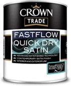 CROWN TRADE FASTFLOW QUICK DRY SATIN WHITE 5LITRE