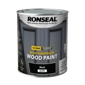 RONSEAL 10 YEAR Weatherproof Wood Paint  Gloss Black 750mls