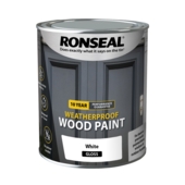 RONSEAL 10 YEAR Weatherproof Wood Paint  Gloss White 750mls