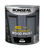 RONSEAL 10 YEAR Weatherproof Wood Paint  Gloss Black 2.5lit