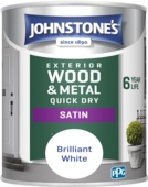 JOHNSTONE'S EXTERIOR QUICK DRY SATIN BRILLIANT WHITE 750MLS