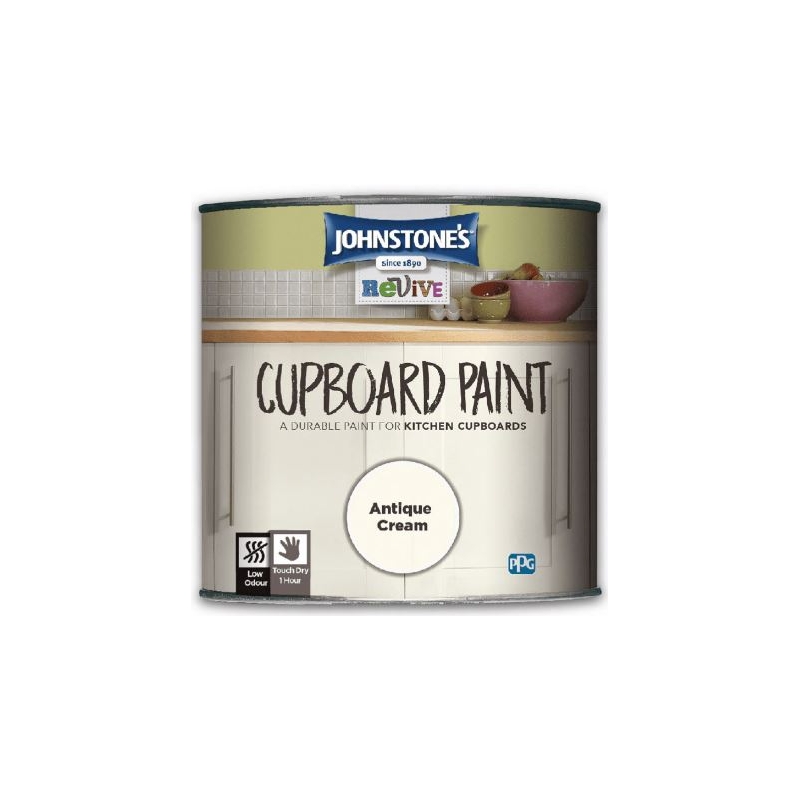 JOHNSTONE S REVIVE CUPBOARD PAINT ANTIQUE CREAM 750ml Winterstoke Decorators Supplies