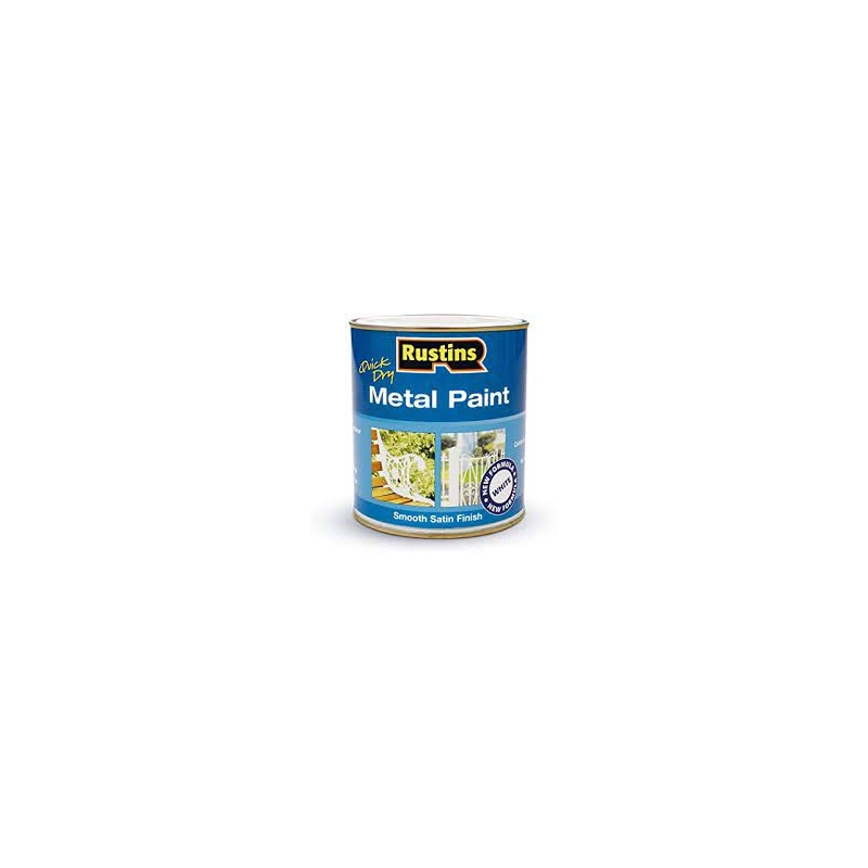 RUSTINS QUICK DRY METAL PAINT WHITE 500MLS Winterstoke Decorators