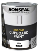 RONSEAL ONE COAT CUPBOARD PAINT WHITE GLOSS W/B 750MLS