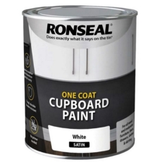 RONSEAL ONE COAT CUPBOARD PAINT WHITE SATIN W/B 750MLS