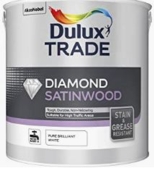 DULUX TRADE DIAMOND SATINWOOD BRILLIANT WHITE 2.5LT