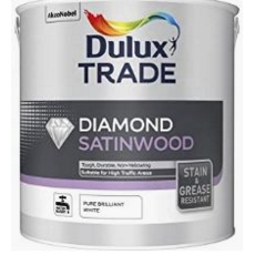DULUX TRADE DIAMOND SATINWOOD BRILLIANT WHITE 2.5LT
