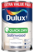 DULUX RETAIL QUICK DRY SATIN BRILLIANT WHITE 1.25LITR