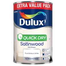 DULUX RETAIL QUICK DRY SATIN BRILLIANT WHITE 1.25LITR