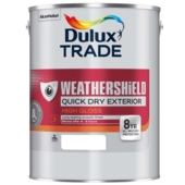 DULUX TRADE WEATHERSHIELD QUICK DRY 8YR GLOSS LB 5LITRE