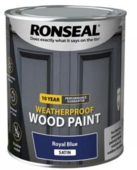RONSEAL 10 YEAR Weatherproof Paint Satin Royal Blue 750ml