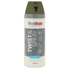 PLASTI-KOTE TWIST & SPRAY MATT OLIVE GREEN (RAL6003) 400MLS