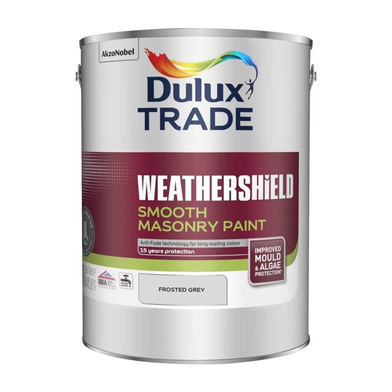 DULUX TRADE WEATHERSHIELD SMOOTH FROSTED GREY 5LITRE Winterstoke