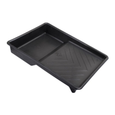 BLACK PLASTIC TRAY 9"