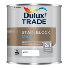 DULUX TRADE STAIN BLOCK MATT WHITE 1L