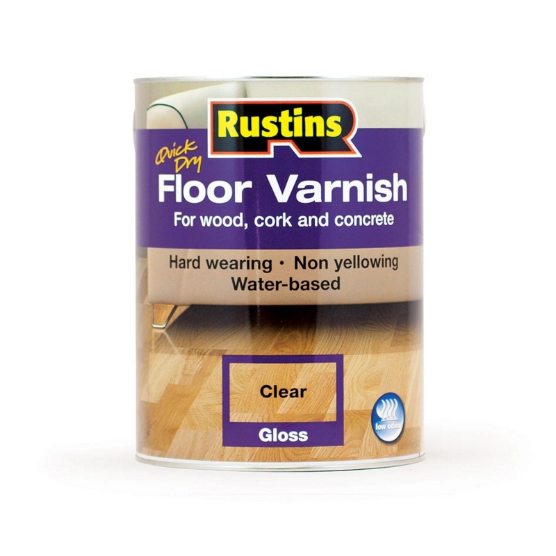 RUSTINS ACRYLIC FLOOR VARNISH GLOSS 5LITRE Winterstoke Decorators